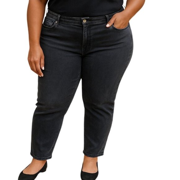 Terra & Sky Plus Size 20W Skinny Jeans Womens Washed Black Denim - Picture 1 of 9